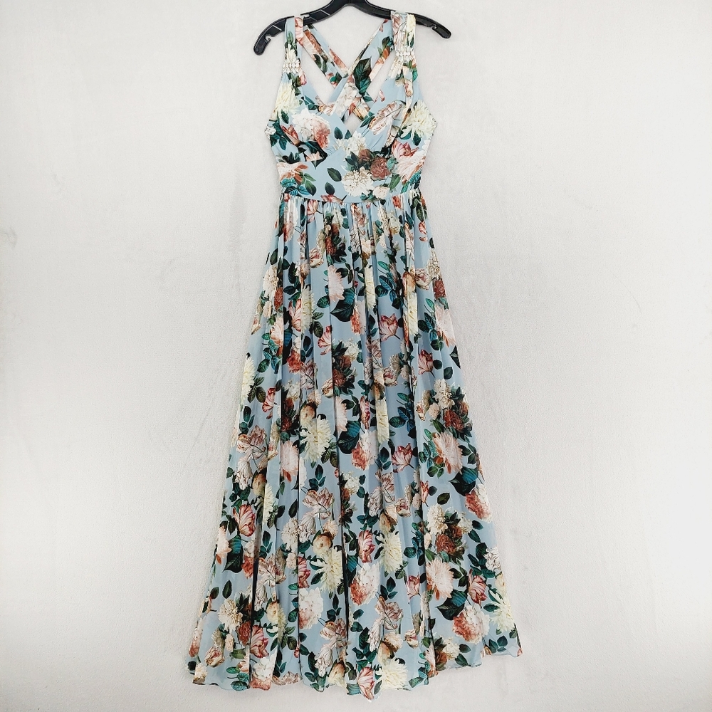 NEW Sachin + Babi Kenzia Floral Print Gown Maxi Dress Z57 - Picture 2 of 9